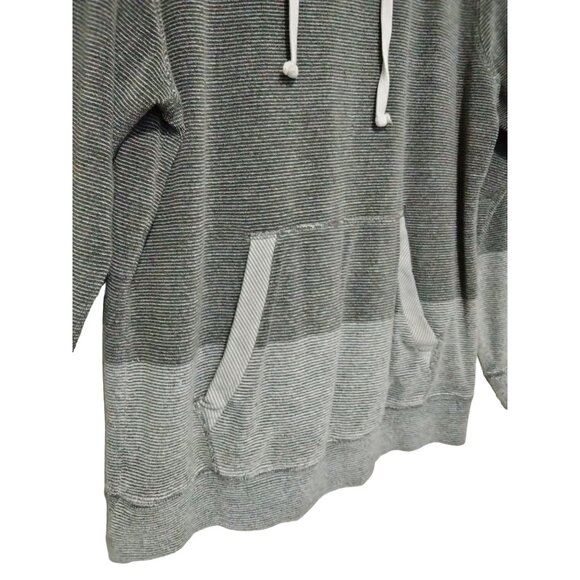 Billabong Mens Gray Striped Drawstring Hoodie Kangaroo Pocket Size Large - Picture 7 of 12